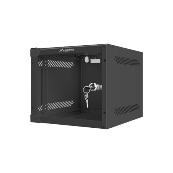 Lanberg | Rack cabinet 10" wall-mount 4U/280x310 (flat pack) with glass door | WF10-2304-10B | Black