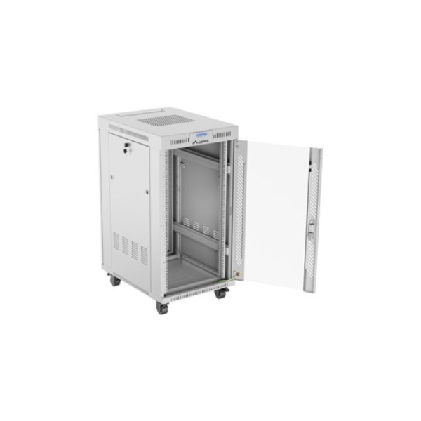 Lanberg | Rack cabinet 19" free-standing 22U/600x800 (flat pack) with glass door | FF01-6822-12SL | Grey