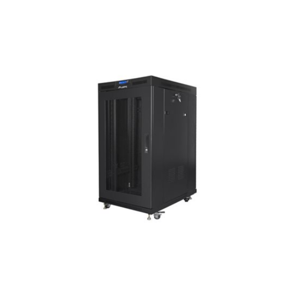 Lanberg | Rack cabinet 19" free-standing 22U/800x1000 (flat pack) with mesh door | FF01-8022-23BL | Black
