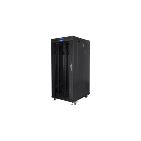 Lanberg | Rack cabinet 19" free-standing 27U/800x1200 (flat pack) with glass door, LCD | FF01-8227-12BL | Black