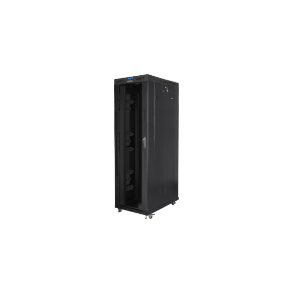 Lanberg | Rack cabinet 19" free-standing 42U/800x1200 (flat pack) with glass door, LCD | FF01-8242-12BL | Black