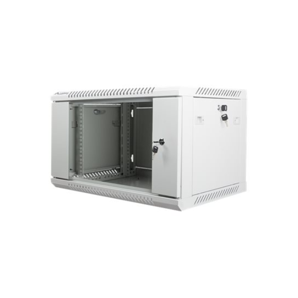 Lanberg | Rack cabinet 19" wall-mount 6U/600x450 (flat pack) with glass door | WF01-6406-10S | Grey