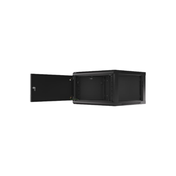 Lanberg | Rack cabinet 19" wall-mount 6U/600x600 for self-assembly with metal door (flat pack) | WF01-6606-00B | Black