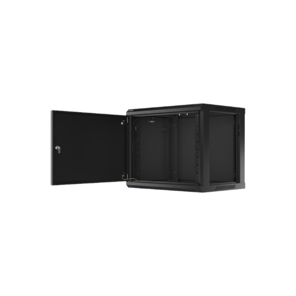 Lanberg | Rack cabinet 19" wall-mount 9U/600x450 for self-assembly with metal door (flat pack) | WF01-6409-00B | Black