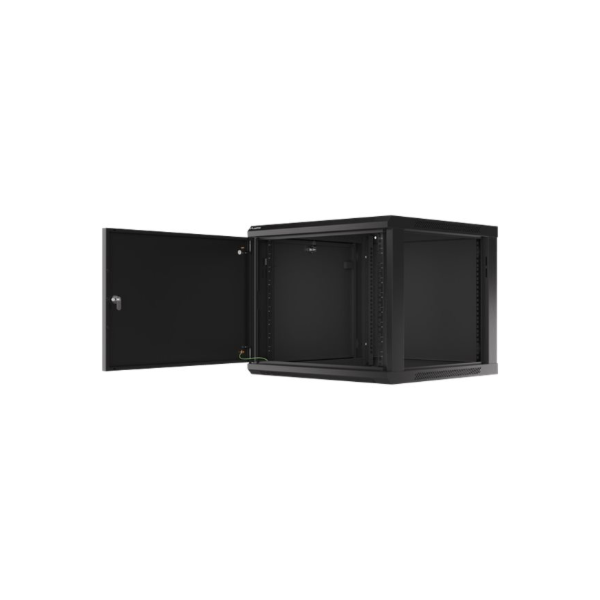 Lanberg | Rack cabinet 19" wall-mount 9U/600x600 (flat pack) for self-assembly with metal door | WF01-6609-00B | Black