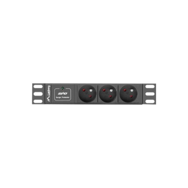 Lanberg Power Distribution Unit (PDU) 10" 1U 16A 2m 3x French Outlets | PDU-03E-0200-BK