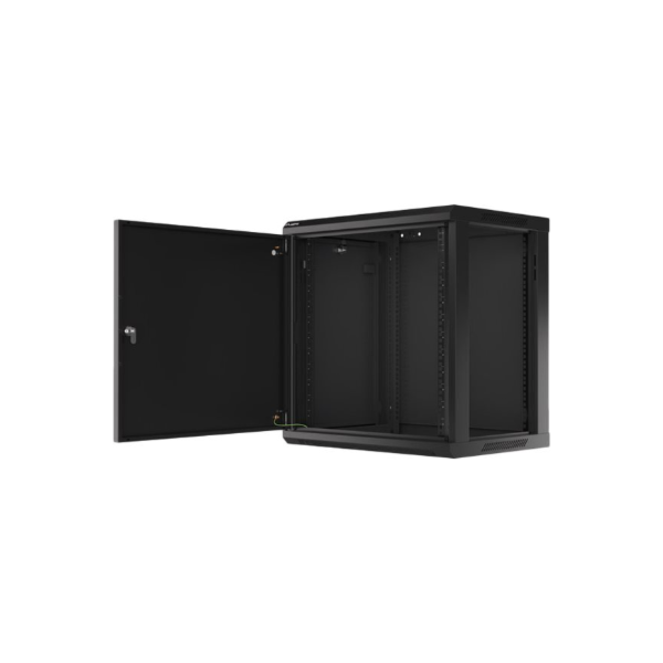 Lanberg | Rack cabinet 19" wall-mount 12U/600x450 for self-assembly with metal door (flat pack) | WF01-6412-00B | Black