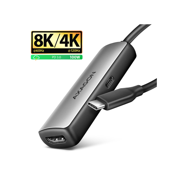 AXAGON Active converter RVC-HI8KPD, 100 W | USB Type-C to HDMI