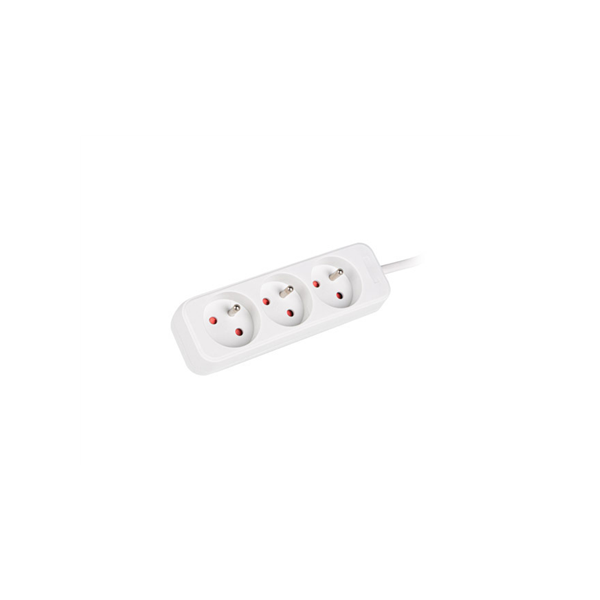 Lanberg Cable Power Strip, 3X French Outlets Quality-Grade Copper, 1.5 m | PS0-03E-0150-W