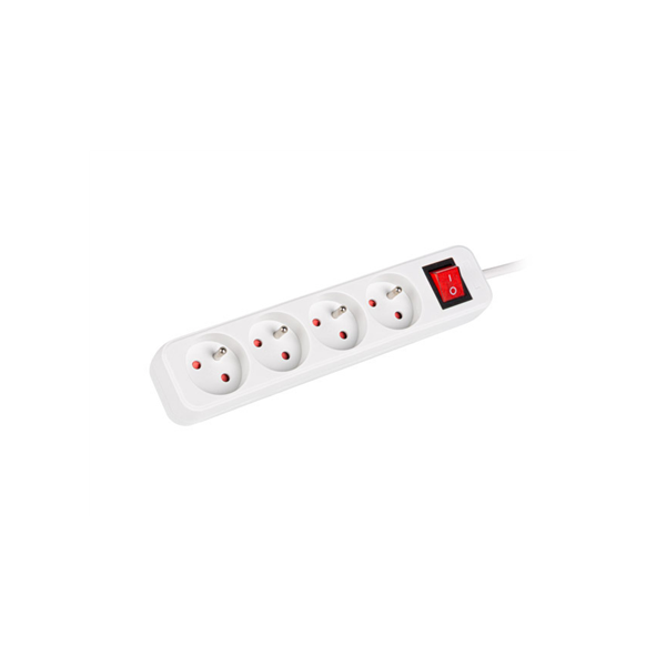 Lanberg Cable Power Strip, 4X French Outlets with Switch, Quality-Grade Copper, 1.5 m | PS1-04E-0150-W