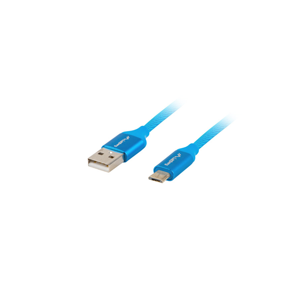 Lanberg USB Micro to USB-A 2.0 Cable Blue Premium QC 3.0, 1.8 m | CA-USBM-20CU-0018-BL | USB Micro to USB Type-A
