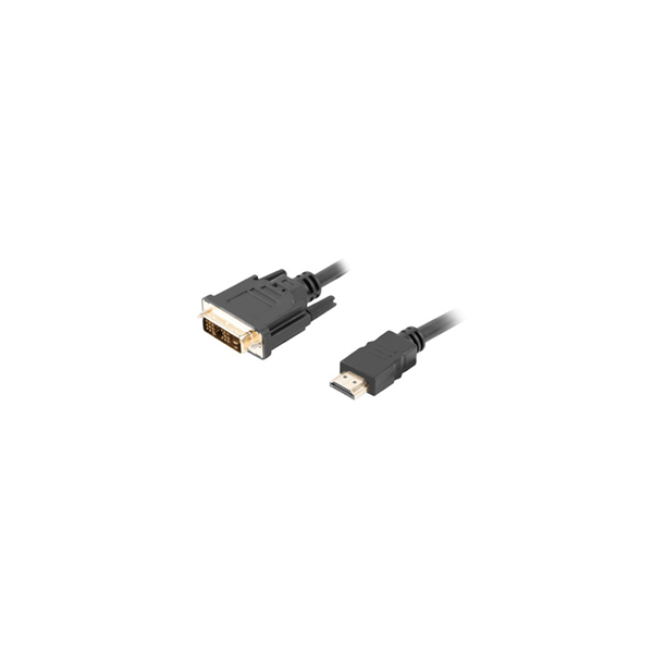 Lanberg HDMI to DVI-D Cable, Single Link with Gold-Plated Connectors | CA-HDDV-10CC-0018-BK | HDMI to DVI-D | 1.8 m