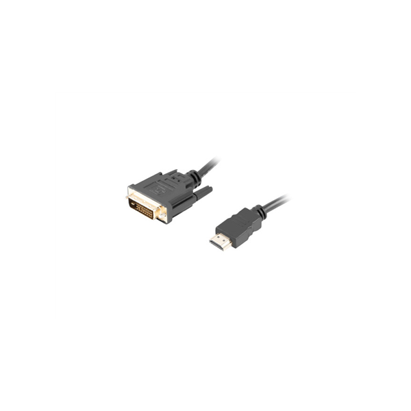 Lanberg HDMI to DVI-D Cable Dual Link with Gold-Plated 4K Connectors | CA-HDDV-20CU-0018-BK | HDMI to DVI-D | 1.8 m