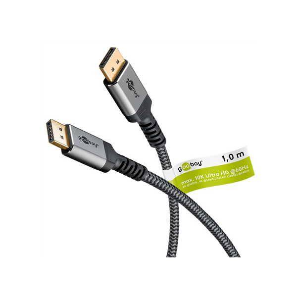 Goobay DisplayPort Cable 2.0/2.1, 80 Gbit/s | 75684 | DisplayPort to DisplayPort