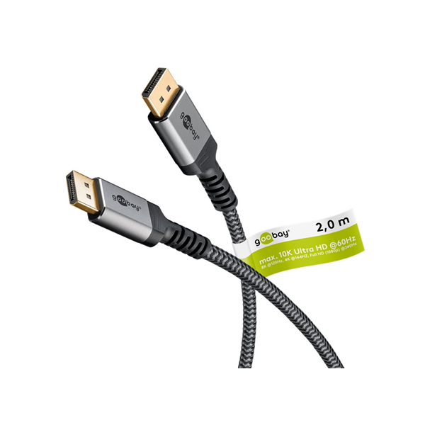 Goobay DisplayPort Cable 2.0/2.1, 80 Gbit/s | 75685 | DisplayPort to DisplayPort