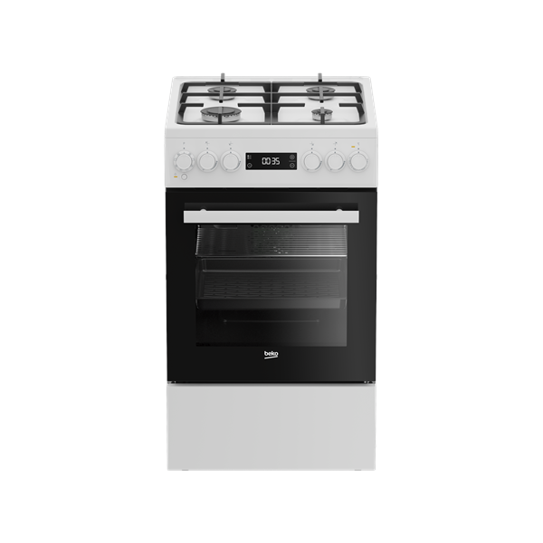 BEKO Cooker | FSM51339DWDS | Hob type Gas | Oven type Electric | White | Width 50 cm | Grilling | LED | Depth 60 cm | 60 L