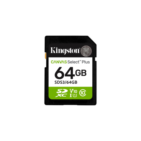 Kingston Select Plus | 64 GB | SD | Flash memory class Class 10, UHS-I, U1/U3, Video Class 10/30