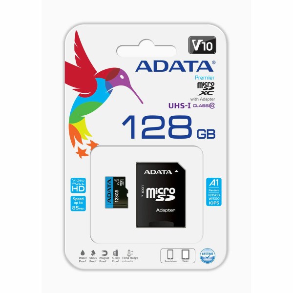 MicroSD Mälikaart koos Adapteriga Adata AUSDX128GUICL10A1-RA1 128 GB