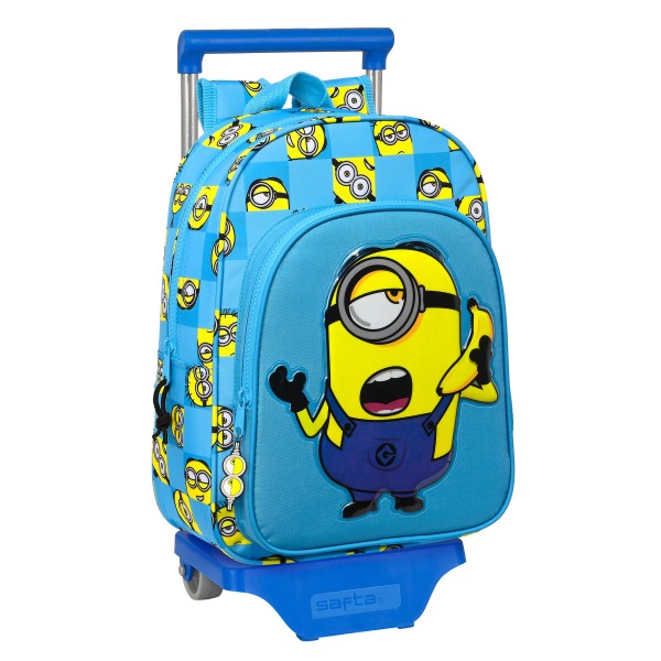 Ratastega koolikott Minions Minionstatic Sinine 26 x 34 x 11 cm