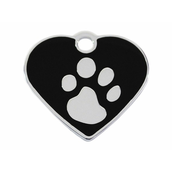 Identification plate for collar Imarc Heart Black Silver