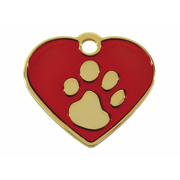 Identification plate for collar Imarc Heart Red Golden