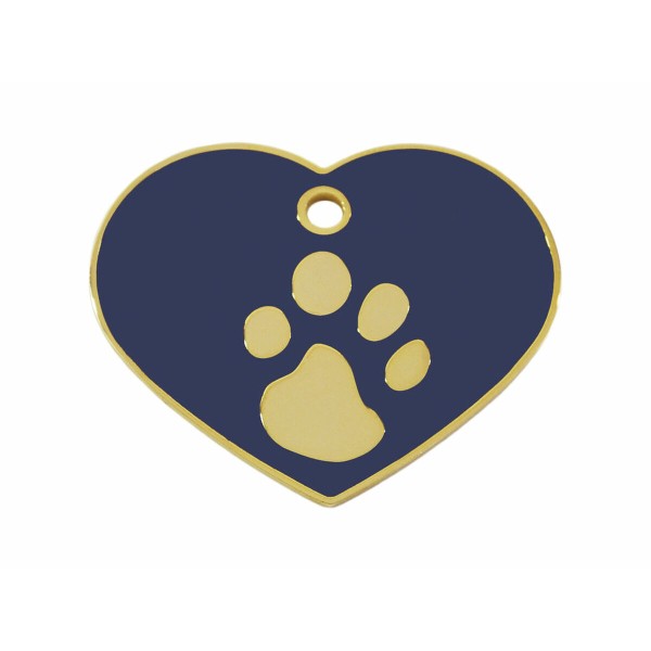 Identification plate for collar Imarc Heart Blue Golden