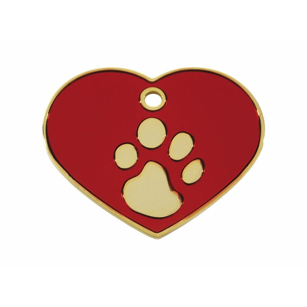 Identification plate for collar Imarc Heart Red Golden