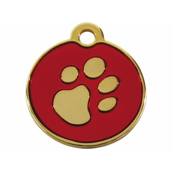 Identification plate for collar Imarc Circle Red Golden
