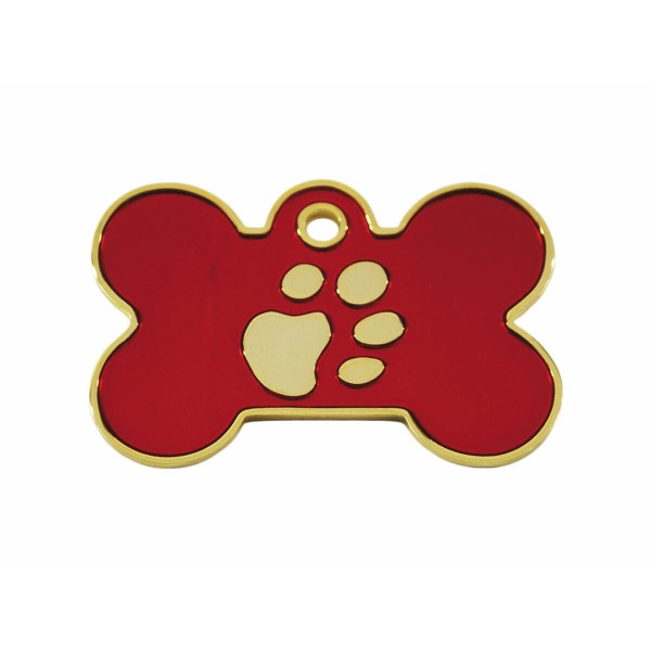 Identification plate for collar Imarc Bone Red Golden
