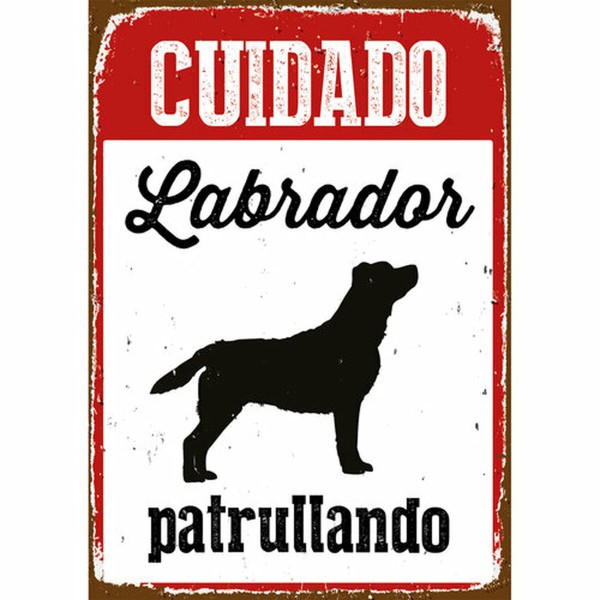 Virkamerkki Magnet & Steel Cuidado Labrador Patrullando 14,8 x 21 cm