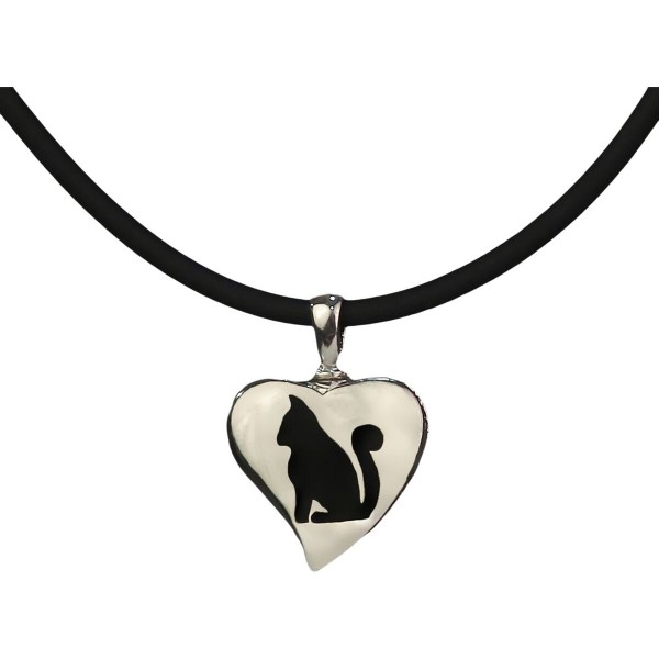 Ladies' Pendant Pet Zen 15 X 16 MM Black Silver