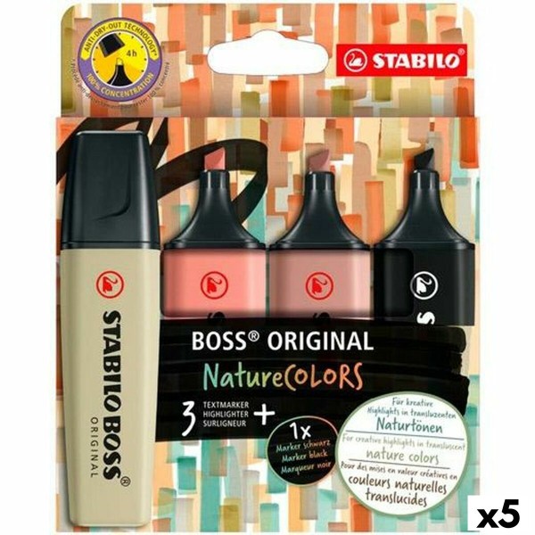 Valoa heijastava kynäsetti Stabilo BOSS ORIGINAL NATURECOLORS Monivärinen 4 Kappaletta (5 osaa)