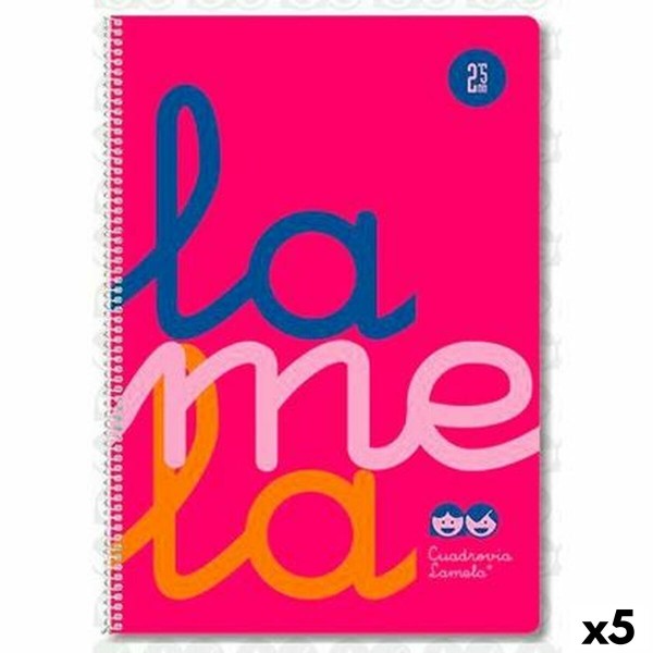 Book of Rings Lamela Pink Din A4 80 Sheets (5 Units)