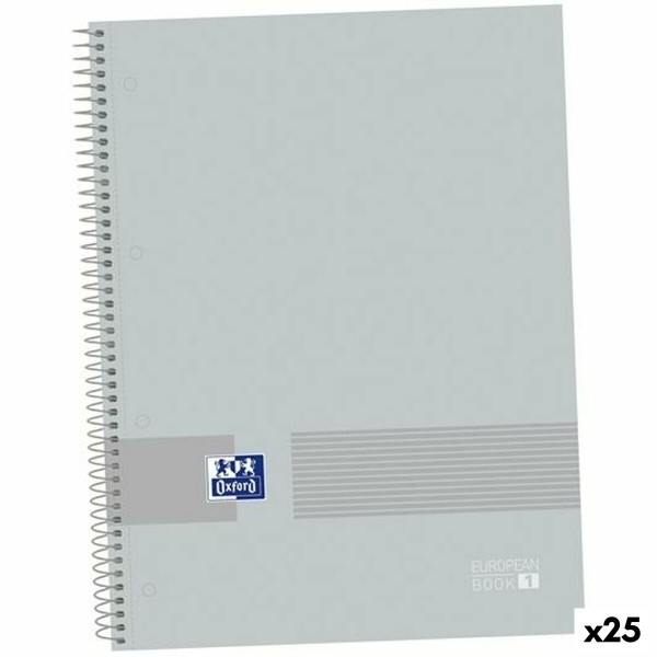 Set of exercise books Oxford &YOU EUROPEANBOOK Grey A4+ 80 Sheets 5 Pieces (25 Units)