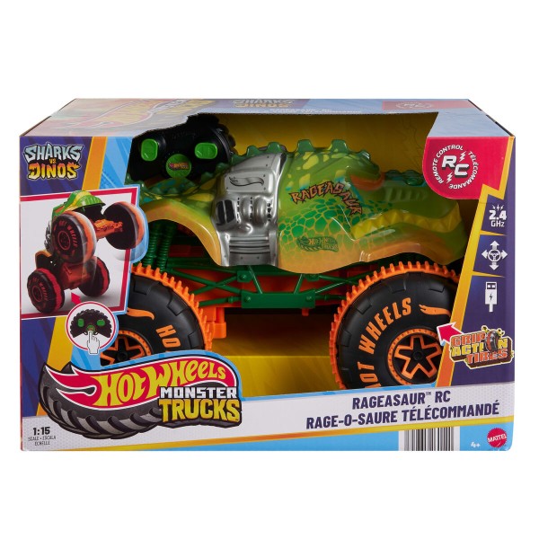Kauko-ohjattava auto Hot Wheels Monster Trucks Samsh O Saurus 1:15