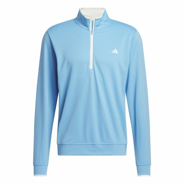 Men’s Sweatshirt without Hood Adidas Lightweight Half-Zip Blue Water L