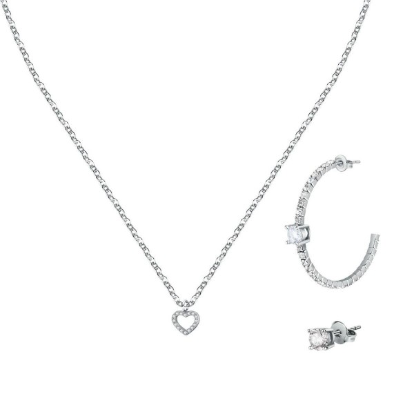 Necklace and matching earrings set La Petite Story LPS20ASD05 Silver