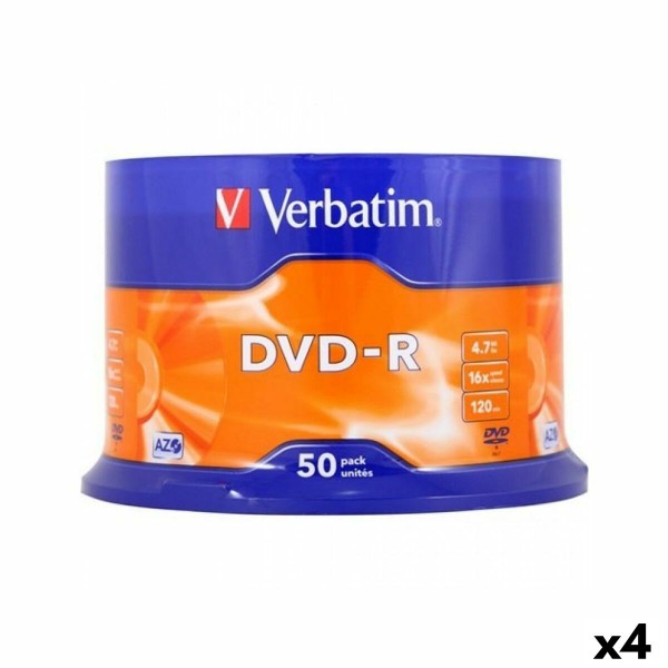 DVD-R Verbatim 4,7 GB 16x 50 Tükid, osad (4 Ühikut)