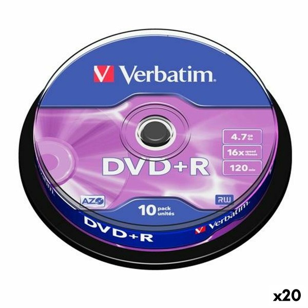 DVD+R Verbatim 4,7 GB 16x 10 Предметы (20 штук)