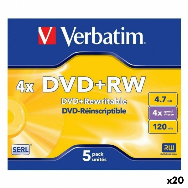 DVD+RW Verbatim 4,7 GB 4x 5 Kappaletta (20 osaa)