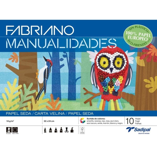 Silkkipaperi Sadipal Monivärinen 32 x 24 cm 10 Levyt (10 osaa)