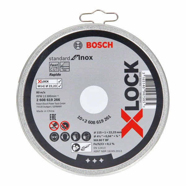 Leikkuulevy BOSCH X-Lock Standard 2608619266 Ø 11,5 cm (10 osaa)