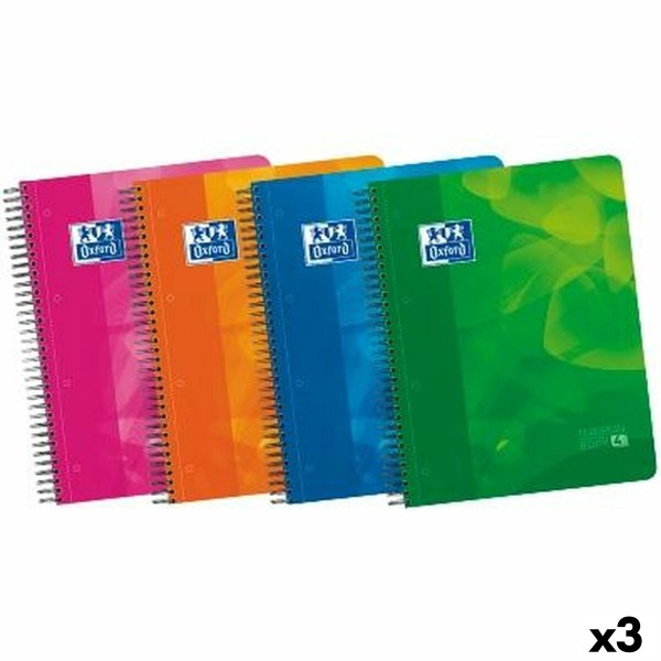 Set of exercise books Oxford EUROPEANBOOK 4 LAGOON A4+ 120 Sheets 4 Pieces (3 Units)