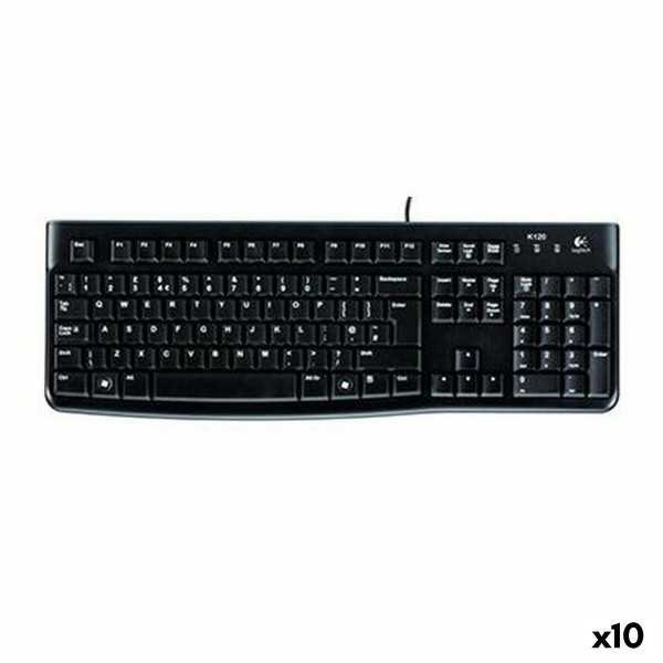 Keyboard Logitech K120 Black Spanish Qwerty (10 Units)