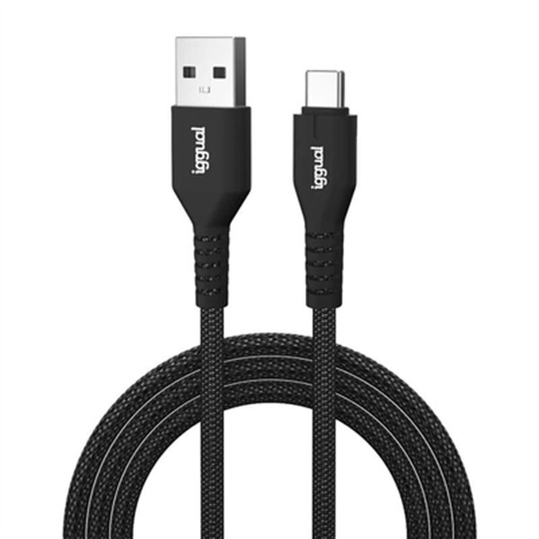 USB A - USB-C kaapeli iggual IGG319888 Musta