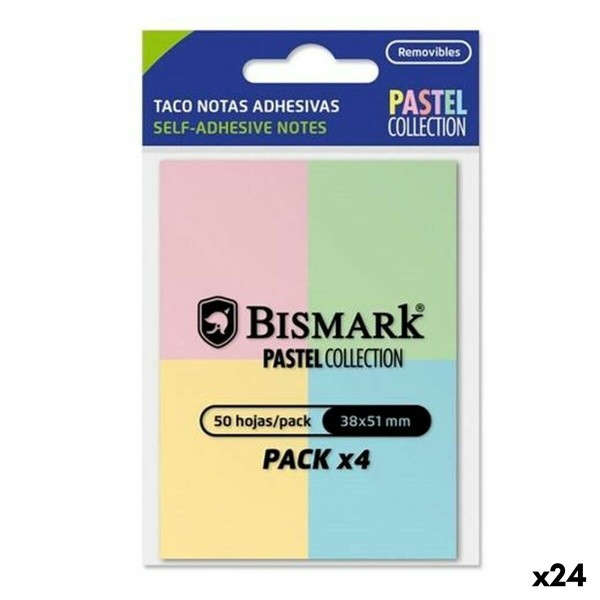 Līmlapiņas Bismark Daudzkrāsains 38 x 51 mm (24 gb.)
