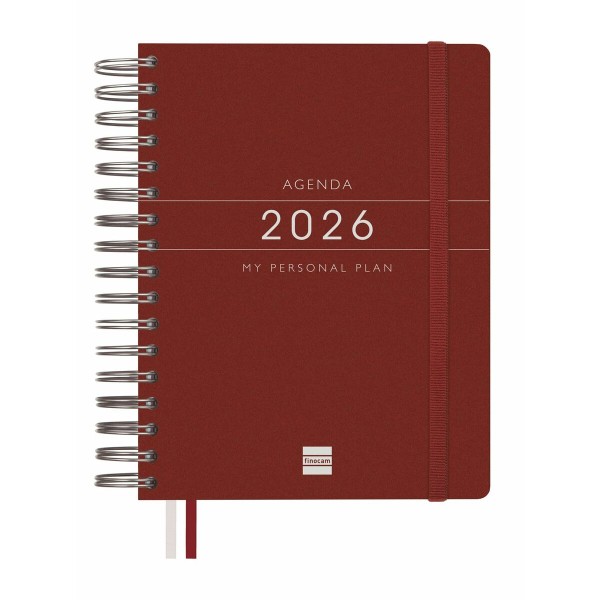 Diary Finocam Burgundy Quarto 15,5 x 21,7 cm