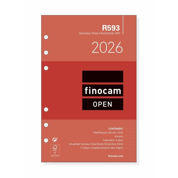 Diary Refill Finocam OPEN R1093 2026 11,7 x 18,1 cm