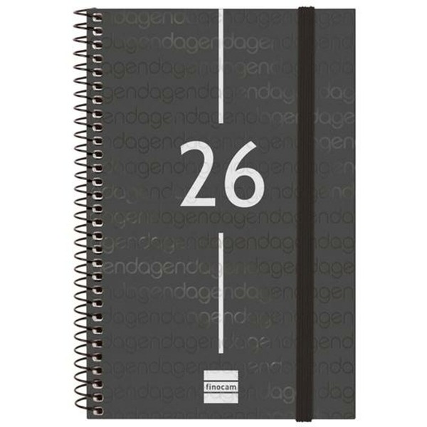 Diary Finocam YEAR Black 11,7 x 18,1 cm 2026