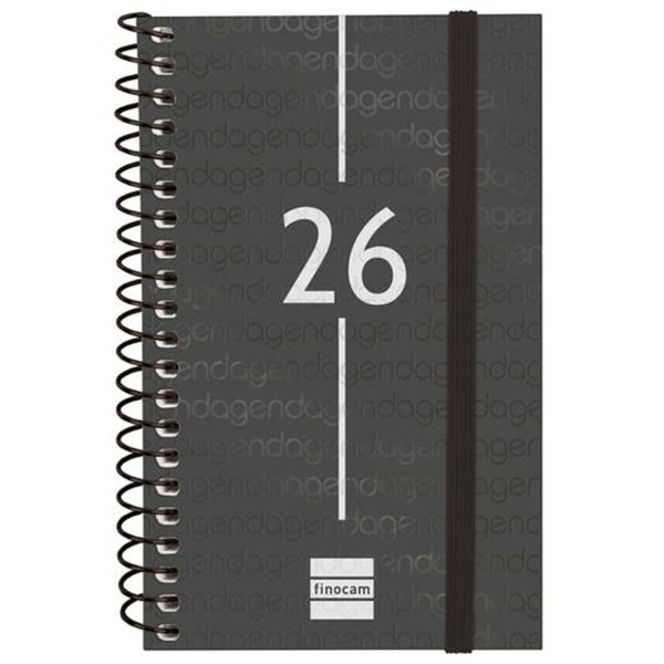 Diary Finocam YEAR Black Mini 7,9 x 12,7 cm 2026